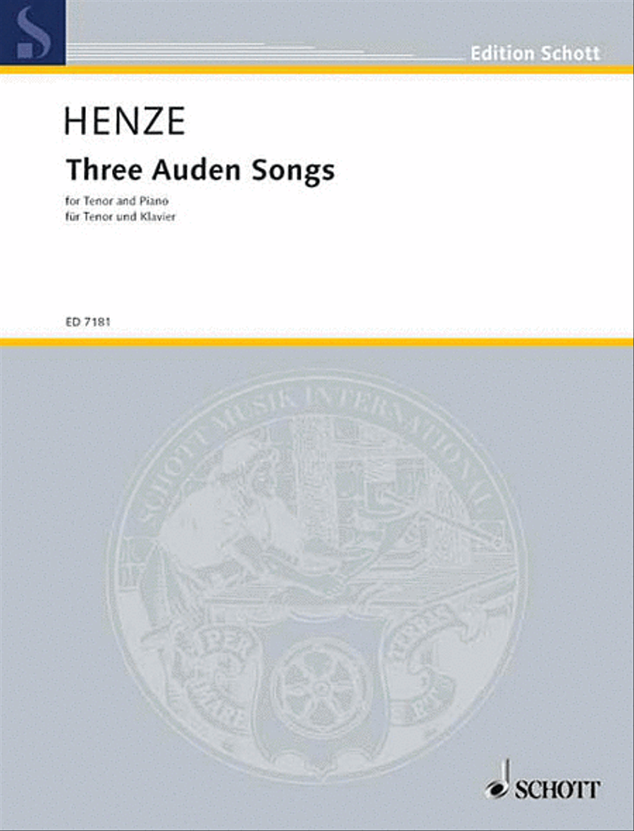 Auden Songs 3 Tenor/piano Tenor Voice scores gallery preview page 1
