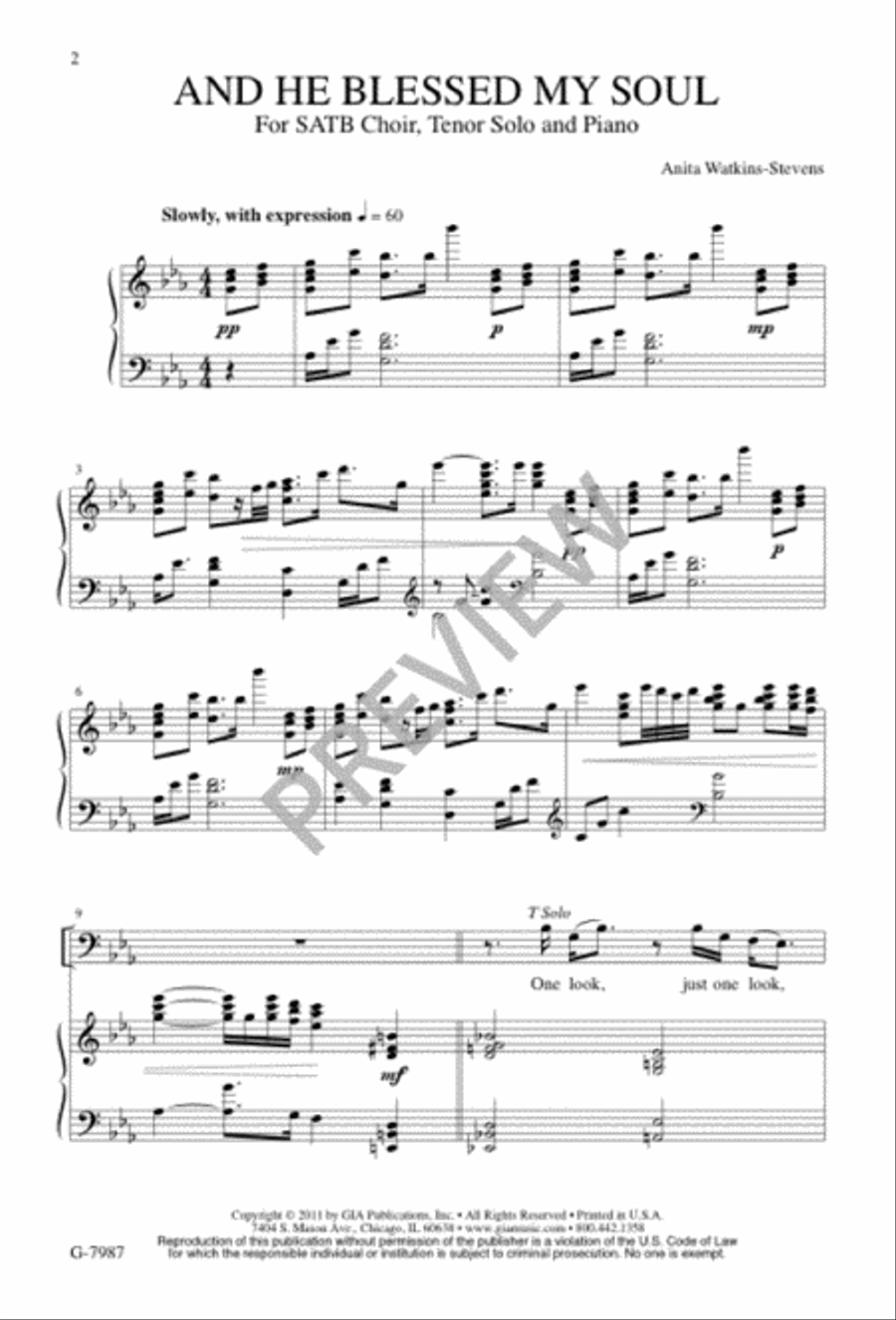 And He Blessed My Soul 4-Part scores gallery preview page 2