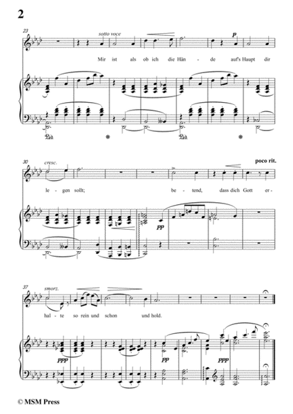 Liszt-Du bist wie eine blume in A flat Major，for voice and piano image number null