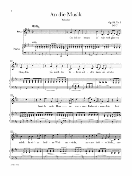 Schubert German Lieder - High Voice, Vol. I image number null
