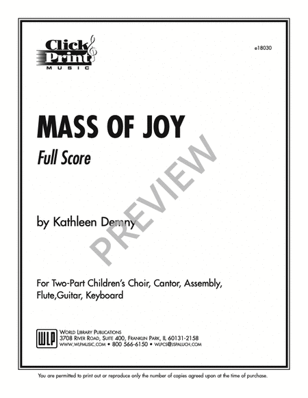 Mass of Joy - Full Score image number null