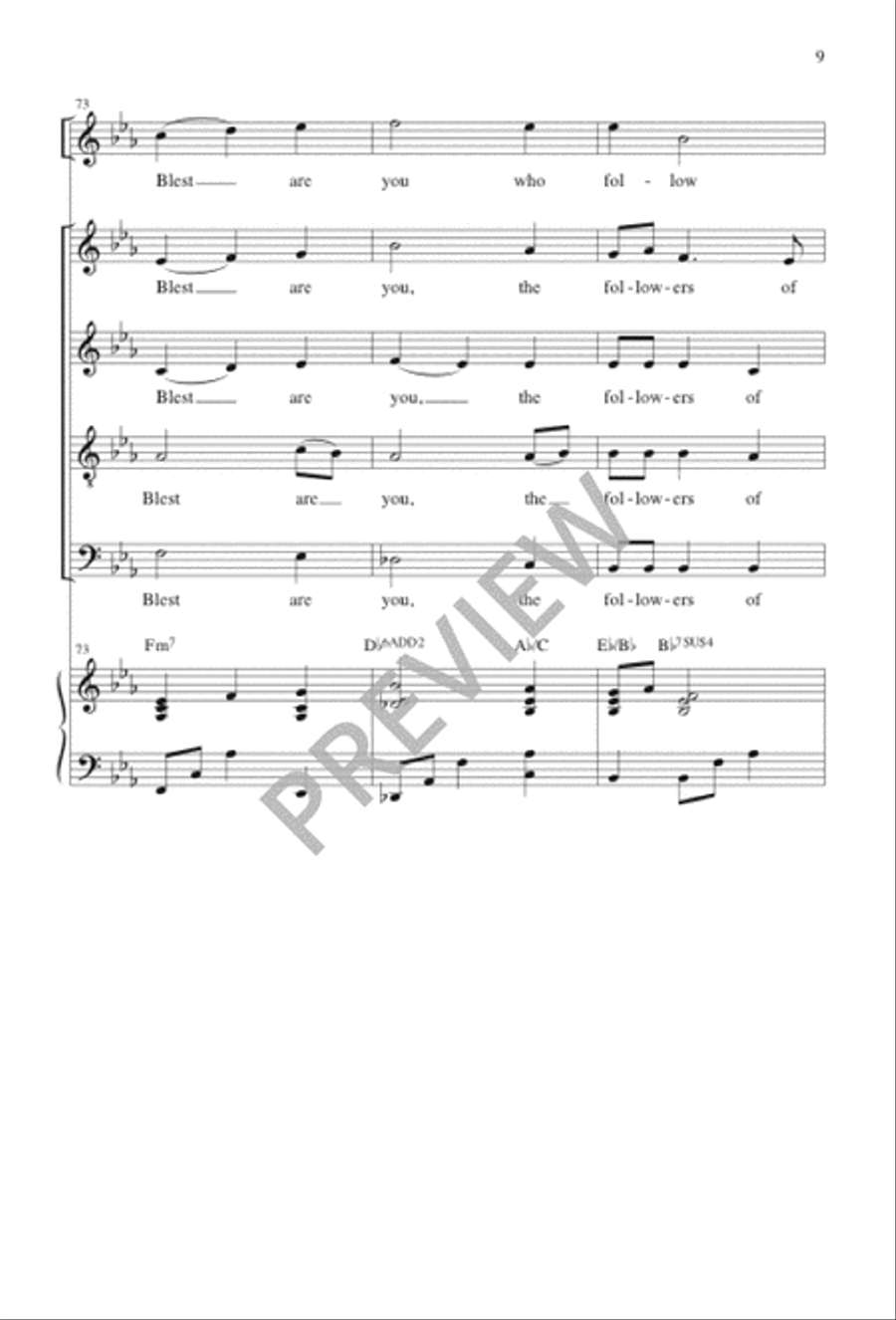 Blest Are You 4-Part scores gallery preview page 10