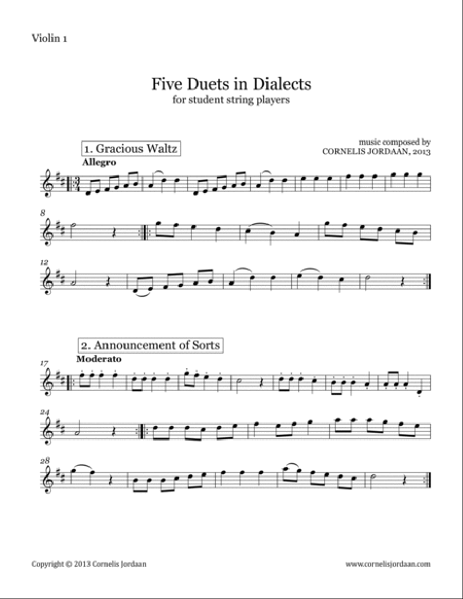 Five Duets in Dialects, for 2 violins String Duet scores gallery preview page 4