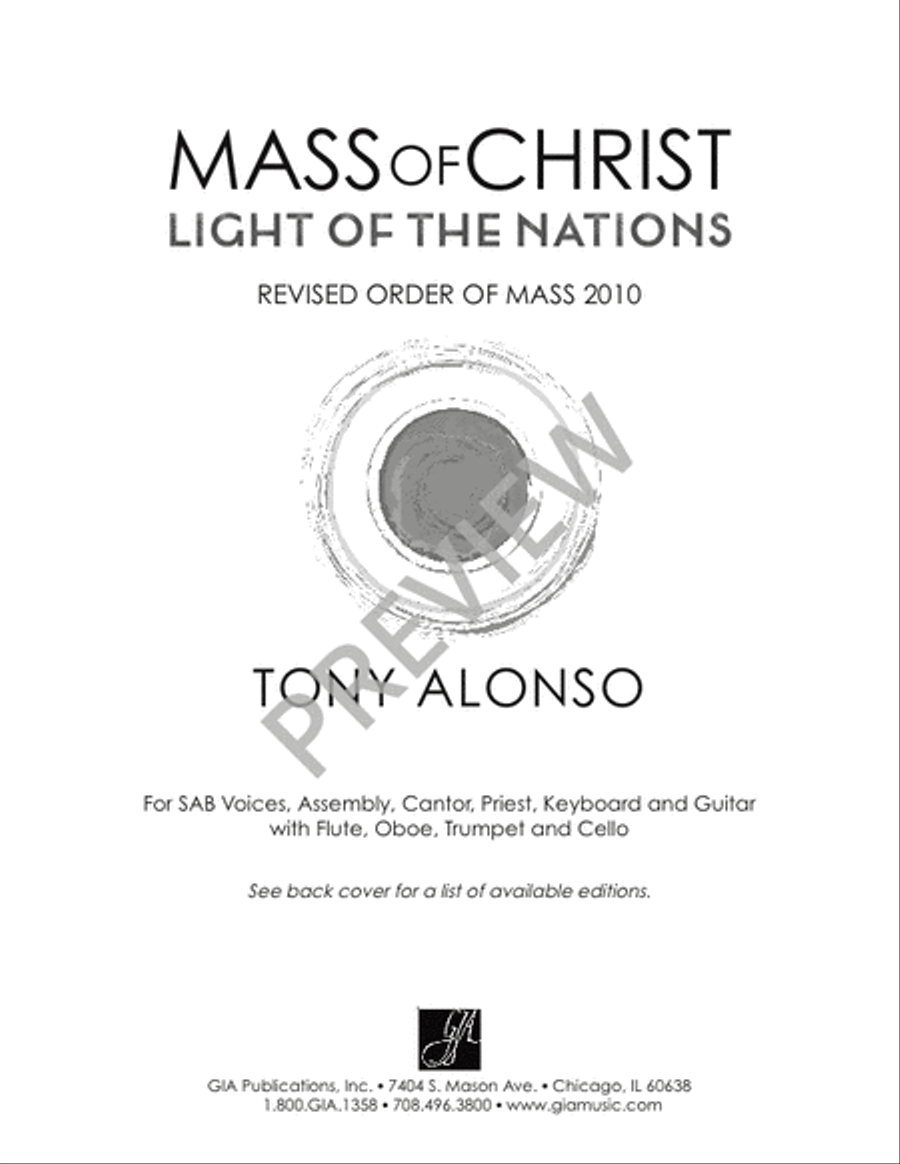 Mass of Christ, Light of the Nations - Presider edition