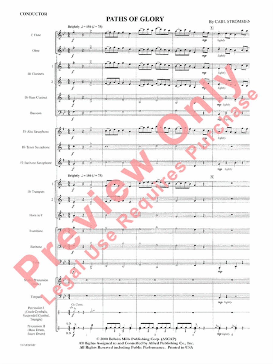 Paths of Glory Concert Band scores gallery preview page 3