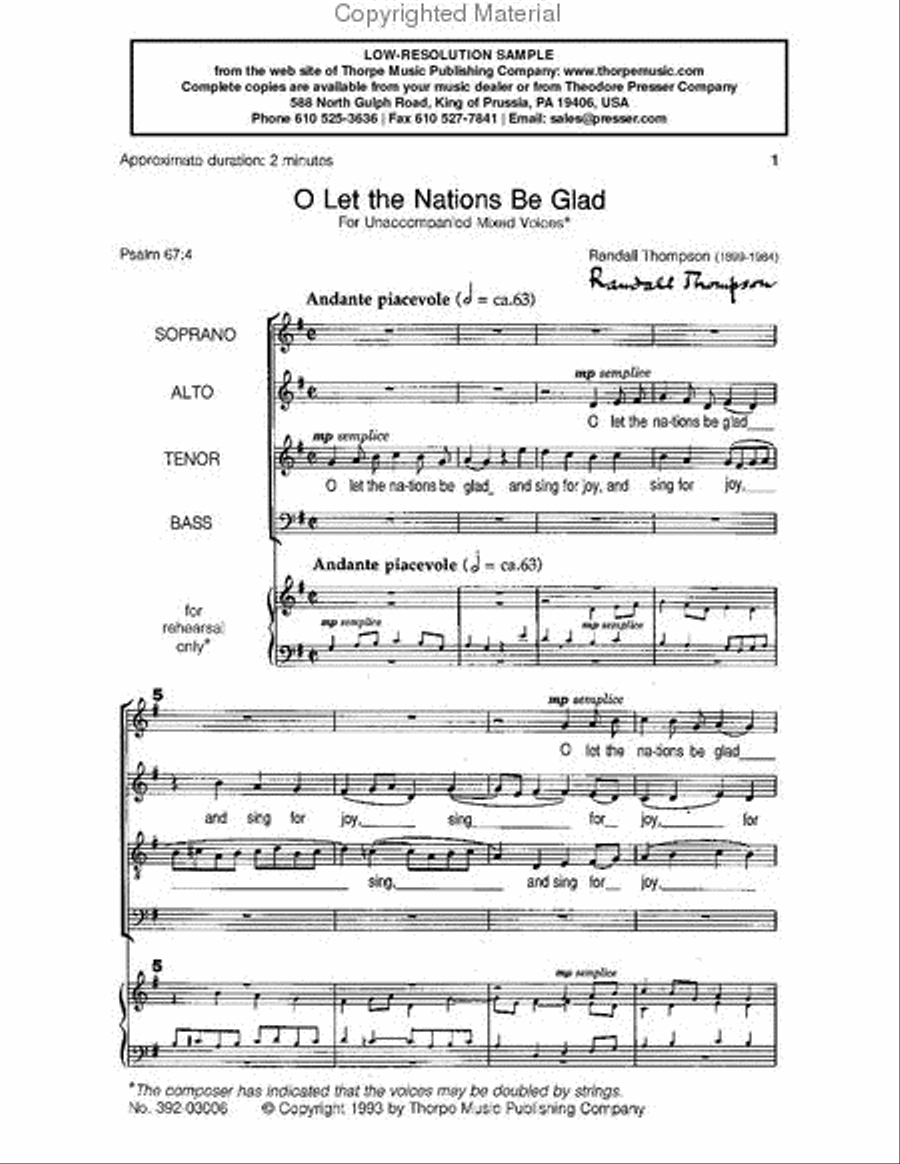 O Let The Nations 4-Part scores gallery preview page 2