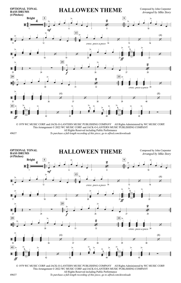 Halloween Theme: Tonal Bass Drum