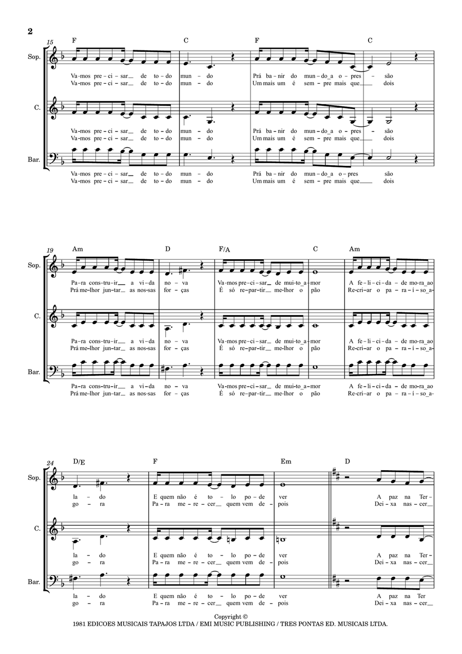 O Sal Da Terra 3-Part scores gallery preview page 2