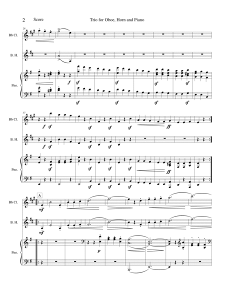 Trio for Oboe, Horn and Piano - Opus 61 - Presto image number null