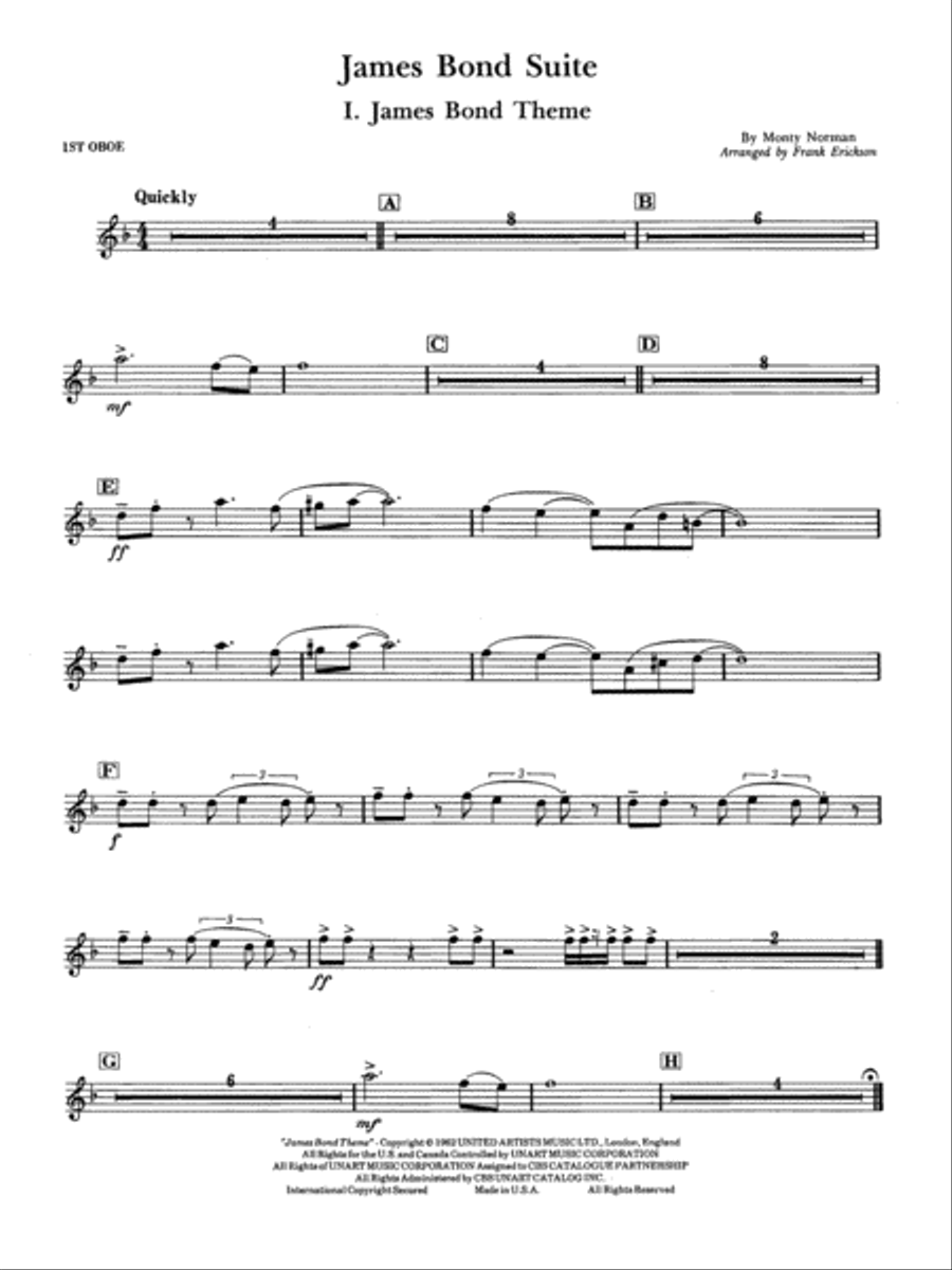 James Bond Suite (Medley): Oboe Concert Band scores gallery preview page 1