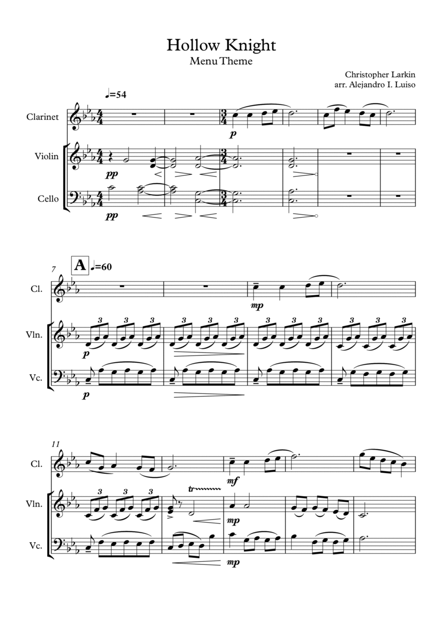 Hollow Knight Chamber Music scores gallery preview page 1