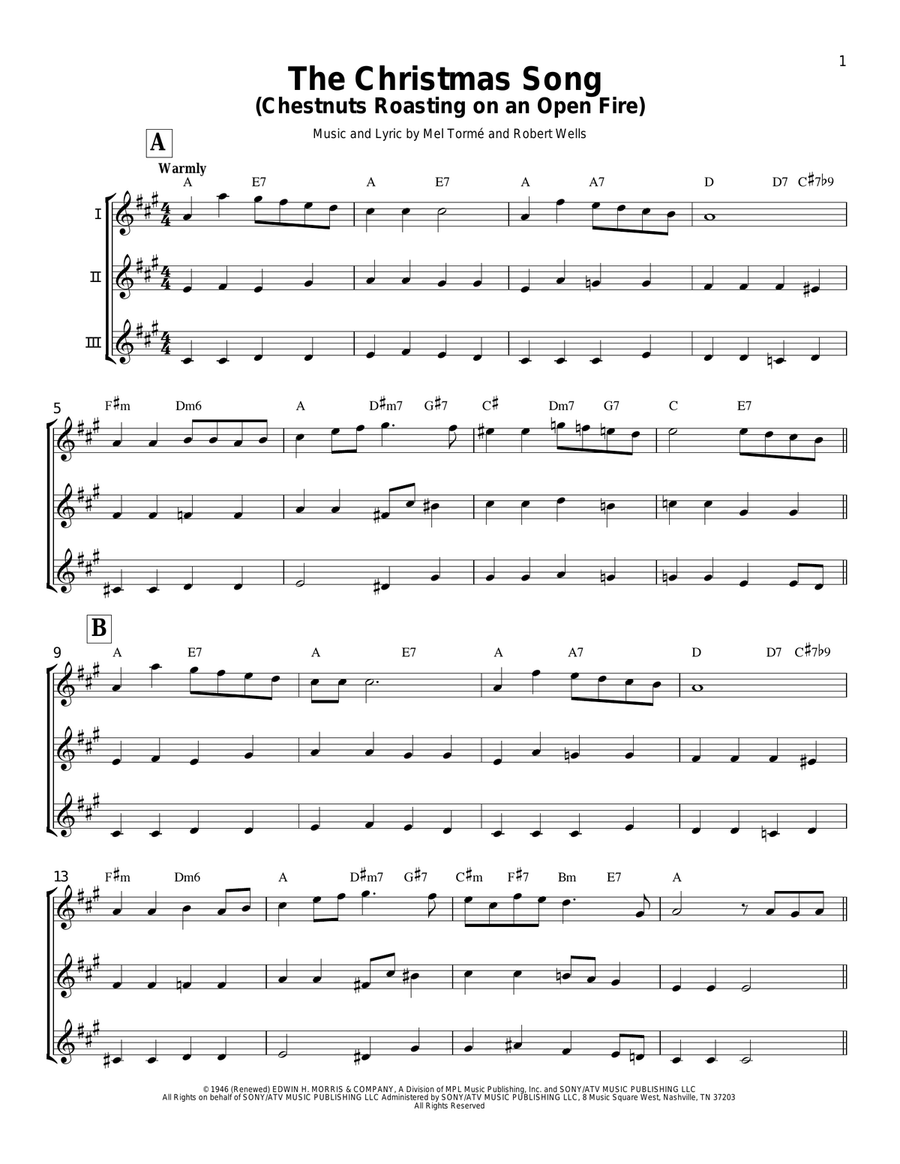 The Christmas Song (Chestnuts Roasting On An Open Fire) Ukulele scores gallery preview page 1