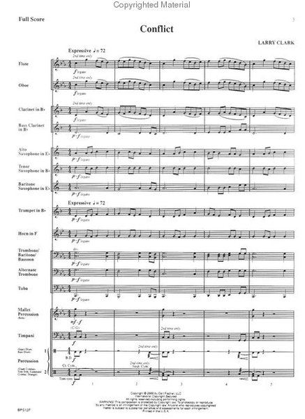 Conflict by Larry Clark Concert Band - Sheet Music