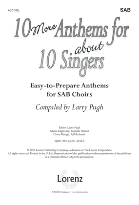 Book cover for 10 More Anthems for about 10 Singers