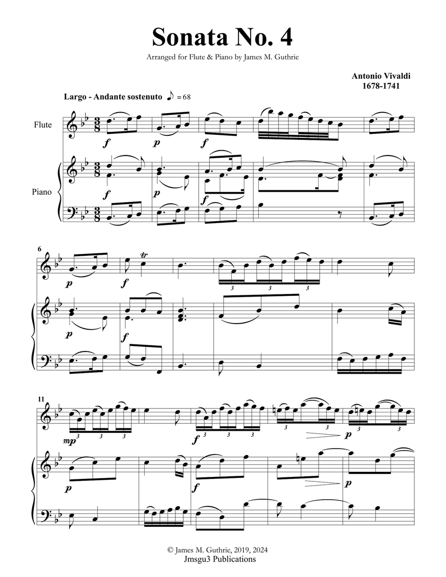 Vivaldi: Sonata No. 4 for Flute & Piano