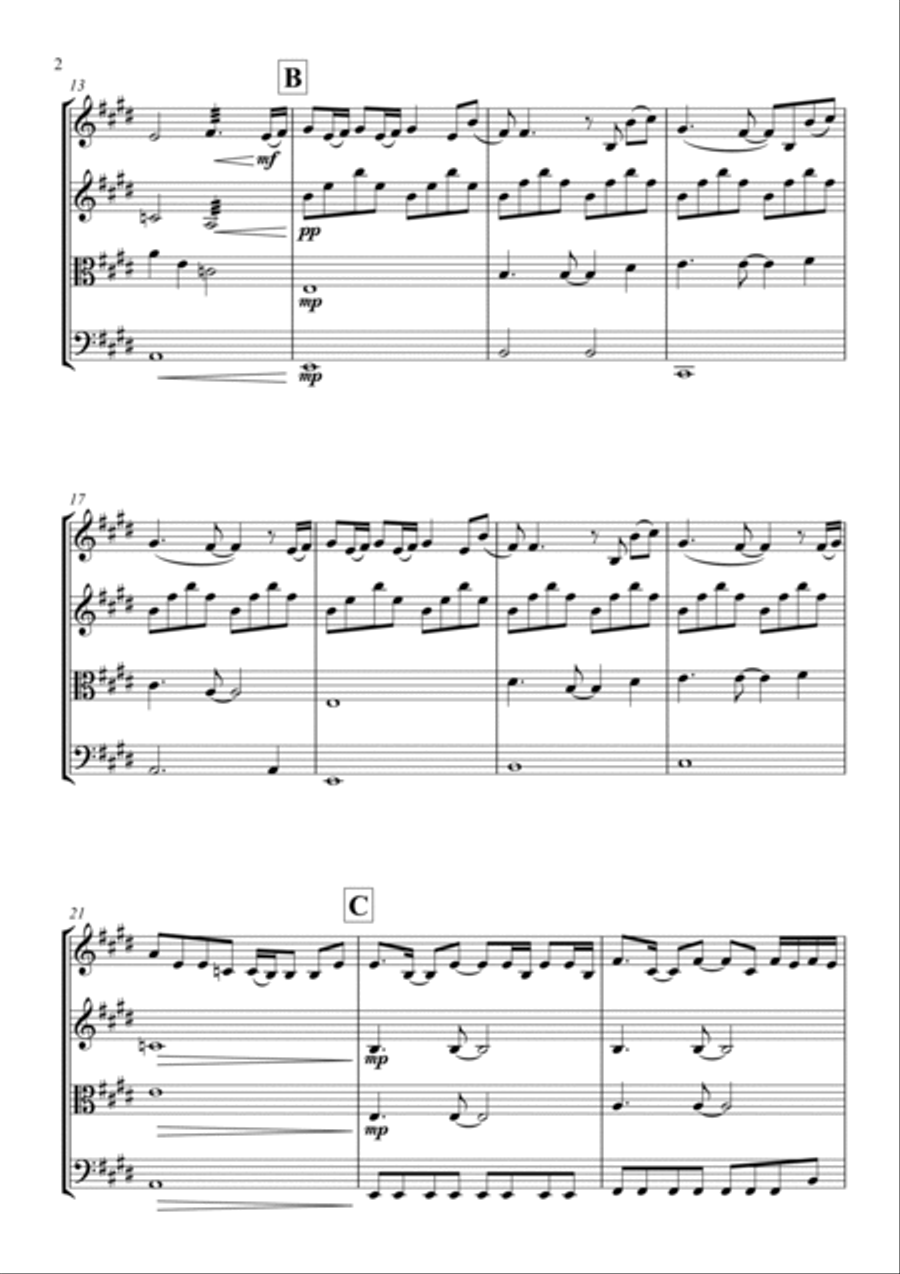 How Far I'll Go String Quartet scores gallery preview page 4