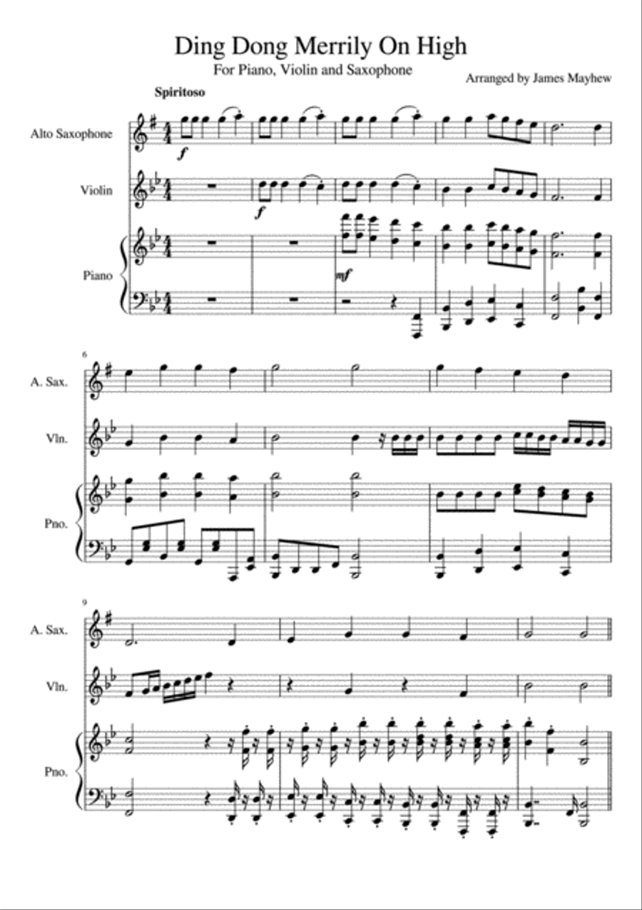 Ding Dong Merrily On High Small Ensemble scores gallery preview page 2