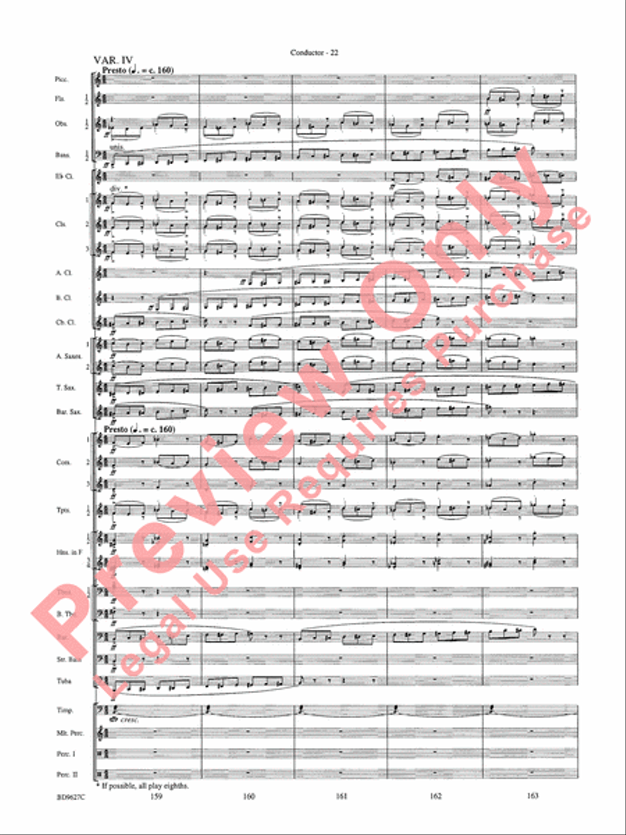 Variations on a Theme of Robert Schumann Concert Band scores gallery preview page 25