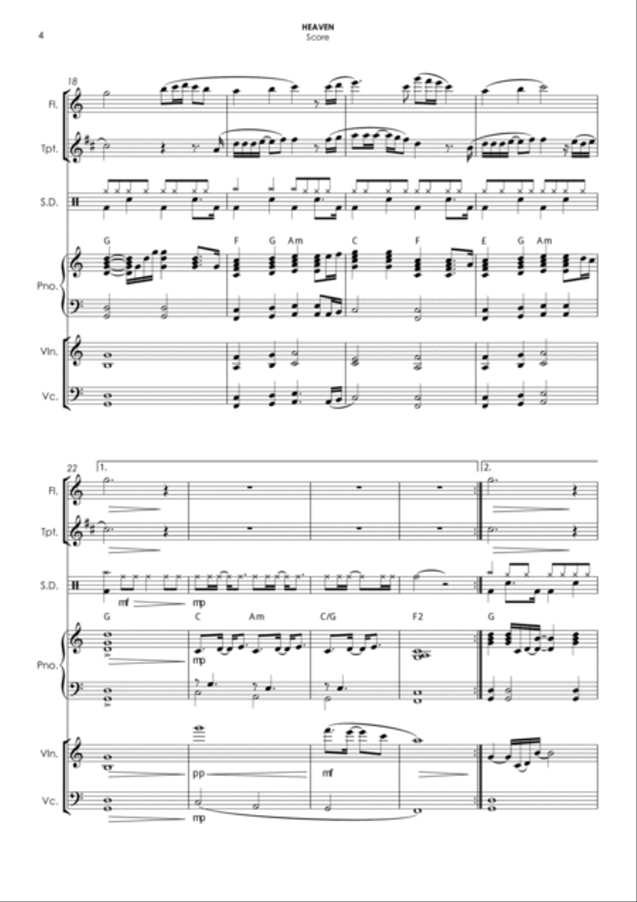 Heaven Small Ensemble scores gallery preview page 4