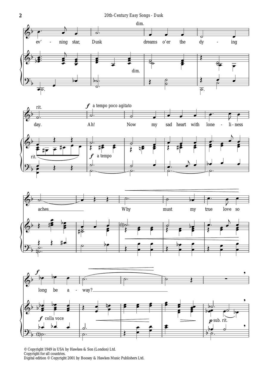 Dusk (Adapted from The Valse) Piano, Vocal scores gallery preview page 2