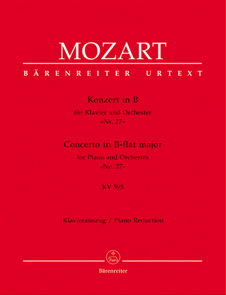 Concerto for Piano and Orchestra, No. 27 B flat major, KV 595 Piano Solo scores gallery preview page 1