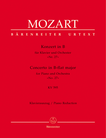 Concerto for Piano and Orchestra, No. 27 B flat major, KV 595