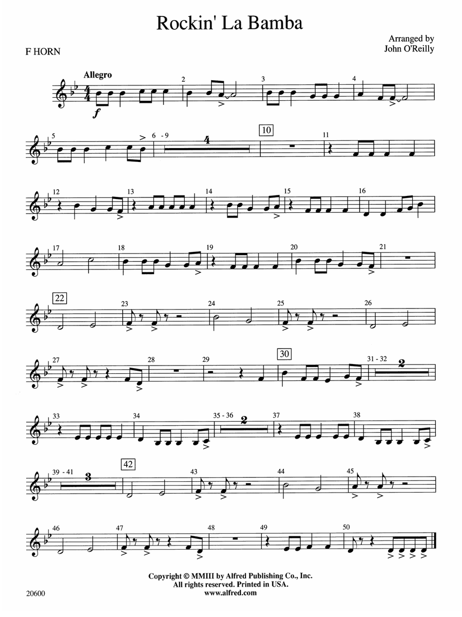 Rockin' La Bamba: 1st F Horn