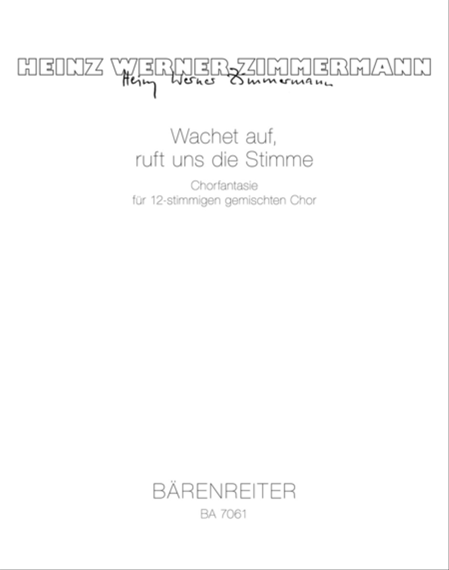 Wachet auf, ruft uns die Stimme (1979) Mixed Choir scores gallery preview page 1