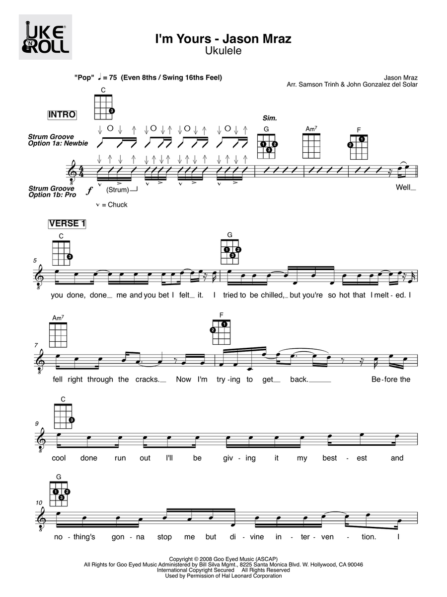 I'm Yours Voice scores gallery preview page 1