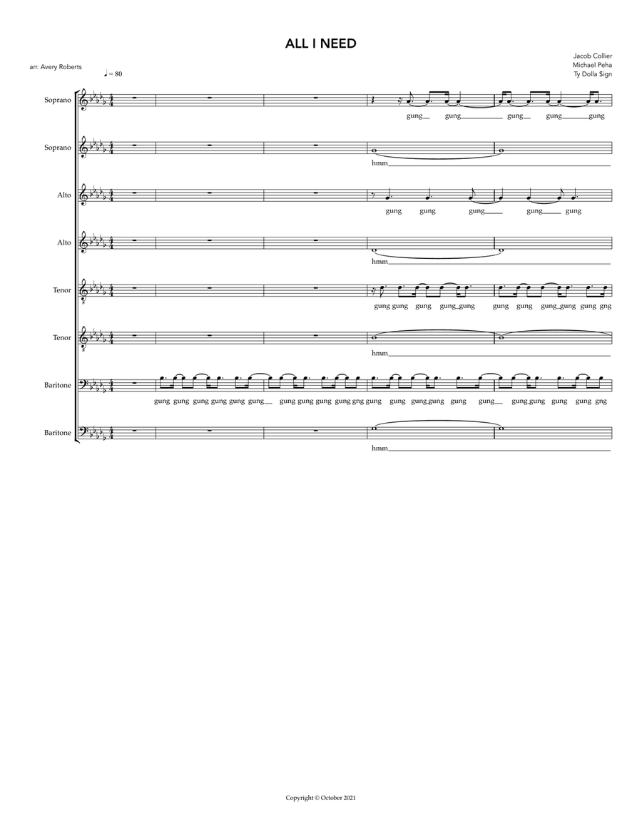 All I Need 4-Part scores gallery preview page 1