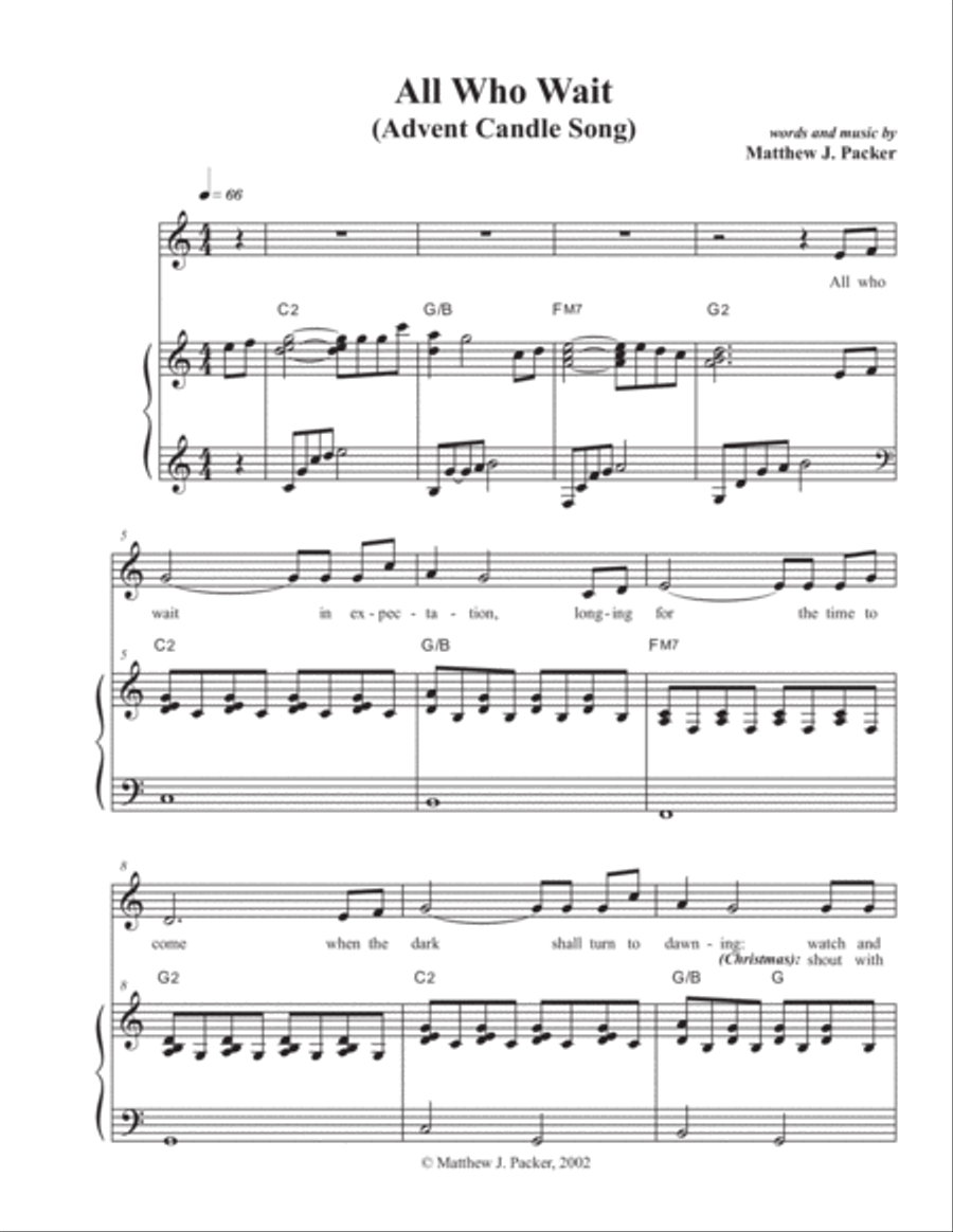 All Who Wait (Advent Candle Song) Voice scores gallery preview page 1