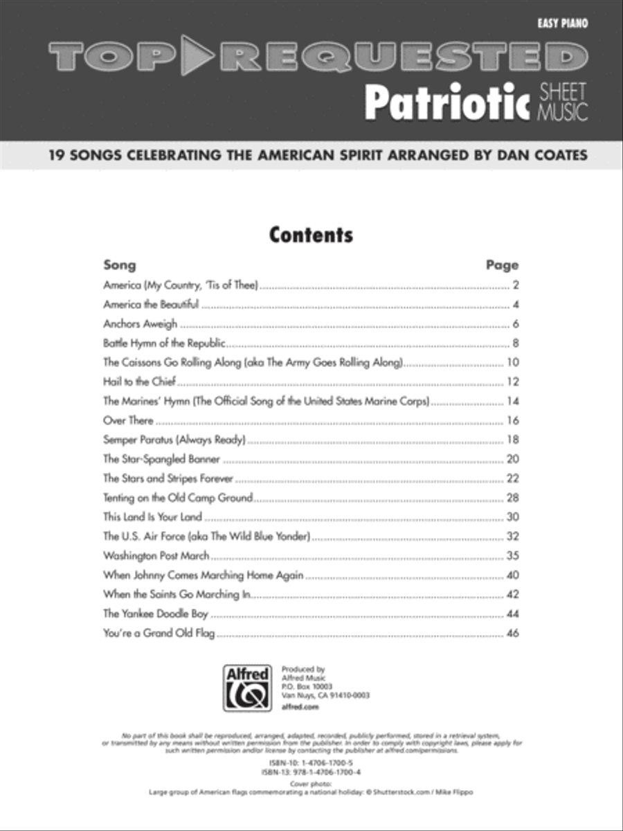 Top-Requested Patriotic Sheet Music Easy Piano scores gallery preview page 2