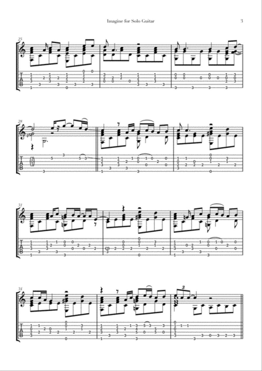 Imagine Guitar Tablature scores gallery preview page 4