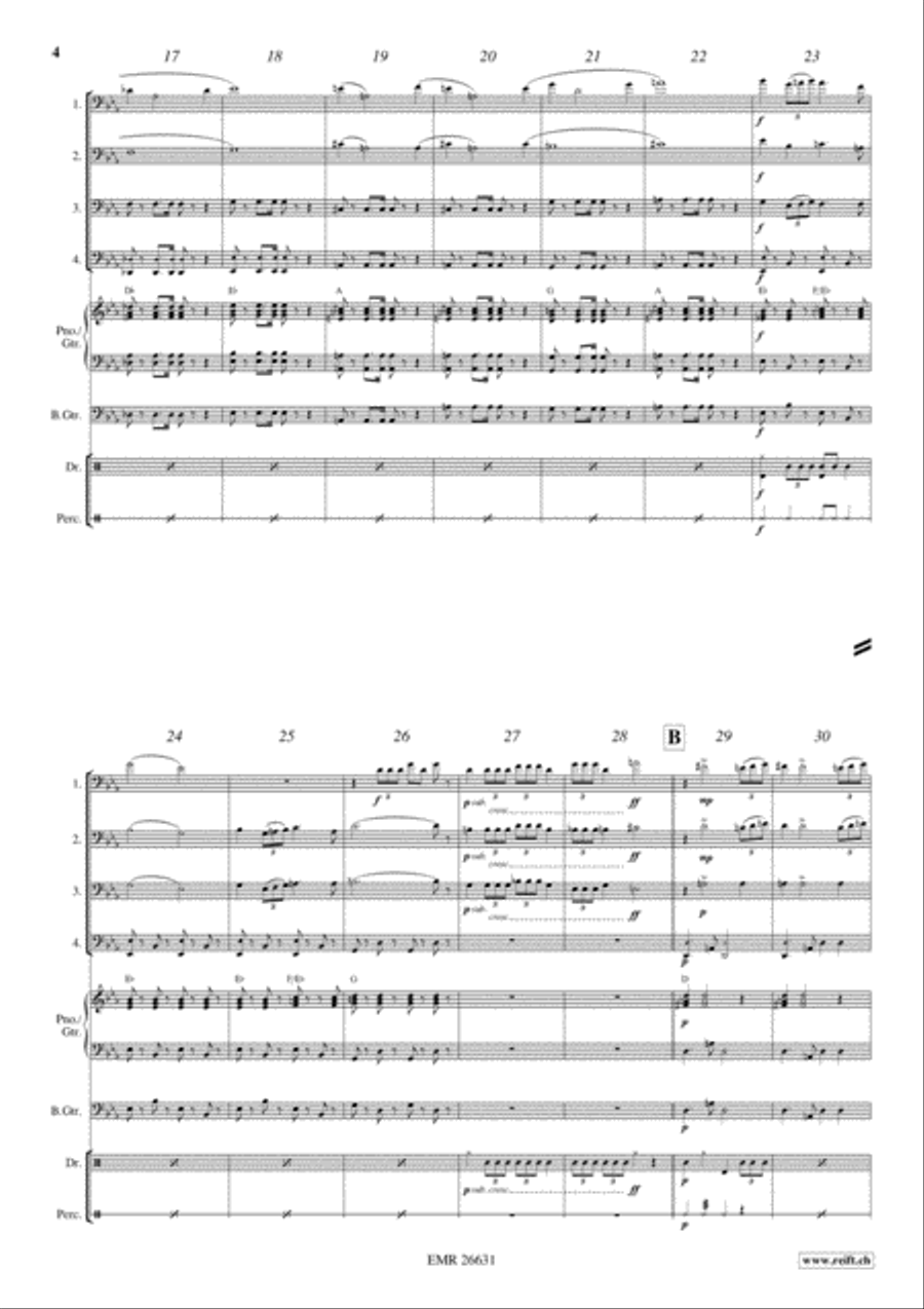 Ceremonial Procession Trombone Quartet scores gallery preview page 4