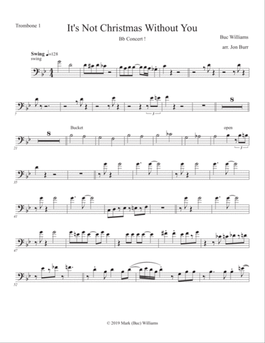 It's Not Christmas Without You- Key of Bb Jazz Ensemble scores gallery preview page 3