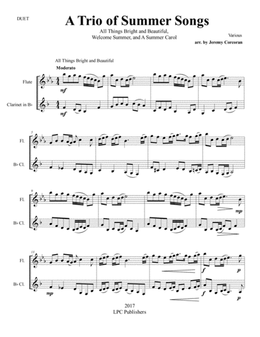 A Trio of Summer Songs For Flute and Clarinet image number null