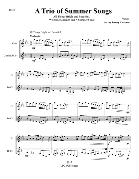 A Trio of Summer Songs For Flute and Clarinet image number null