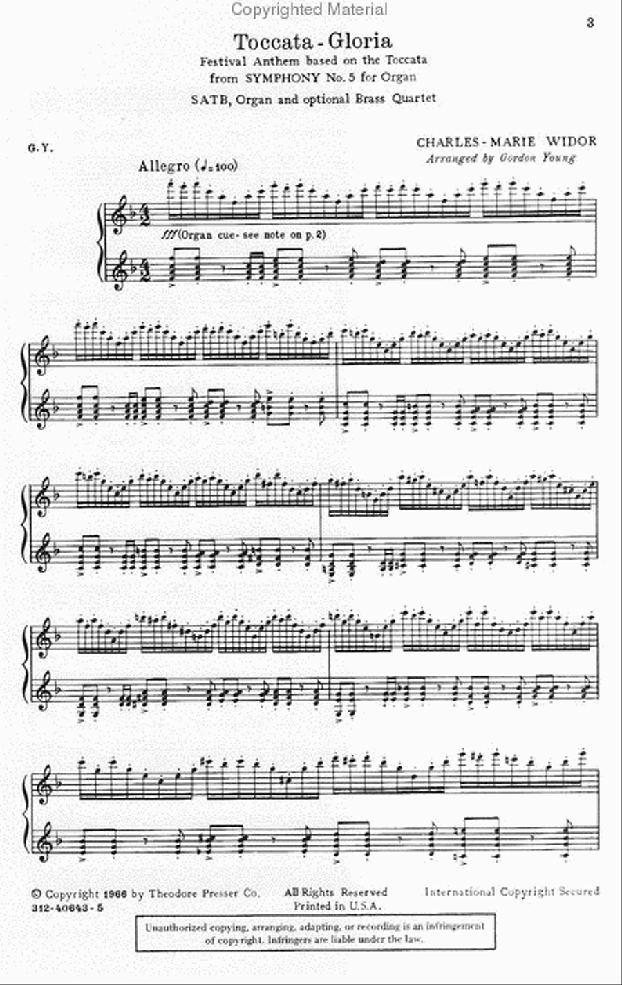 Toccata-Gloria Toccata-Gloria 4-Part scores gallery preview page 2