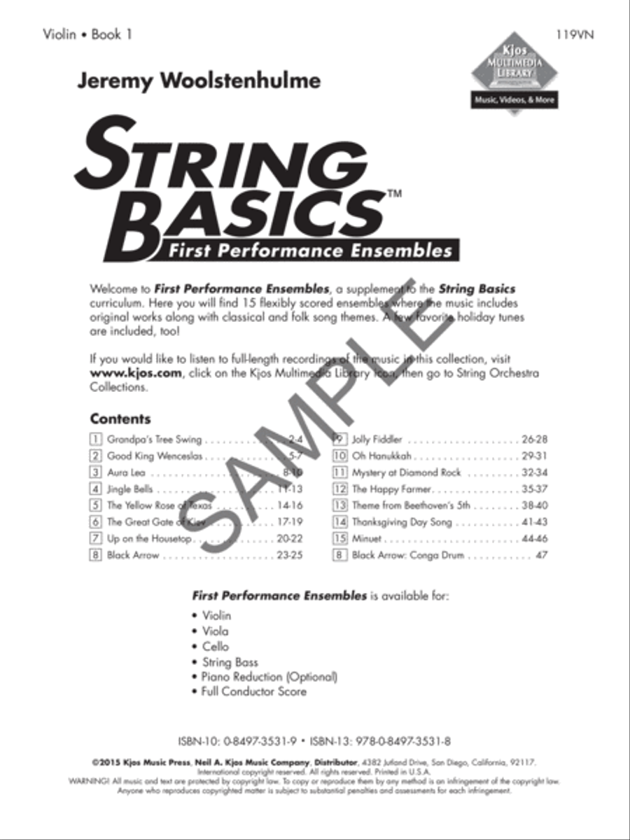 String Basics First Performance Ensembles - Book 1 - Violin Chamber Orchestra scores gallery preview page 2