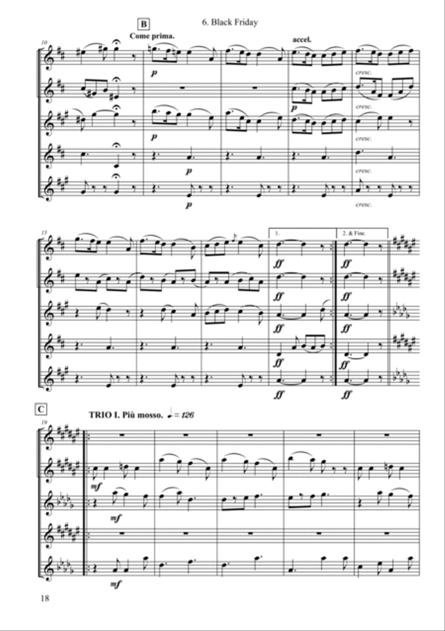 Black Friday Saxophone Quintet scores gallery preview page 2