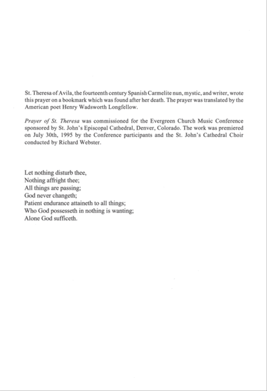 Prayer of St. Theresa 4-Part scores gallery preview page 2