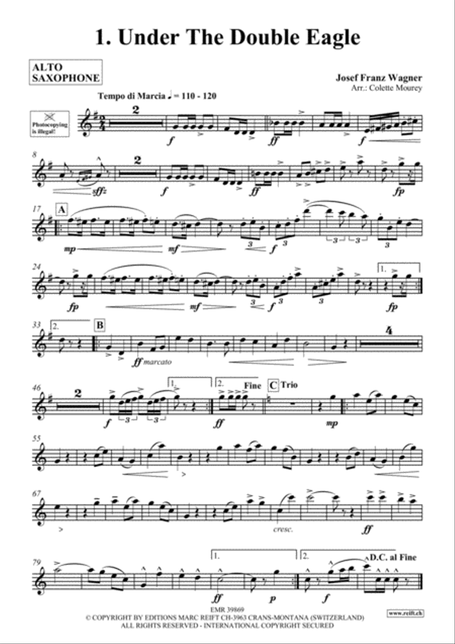 10 Greatest Famous Marches Alto Saxophone scores gallery preview page 2