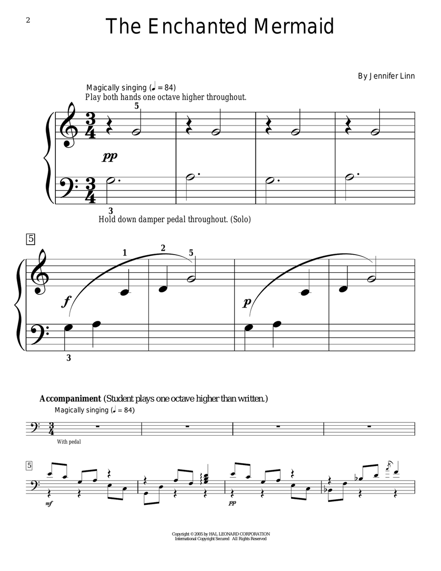 The Enchanted Mermaid Piano Method scores gallery preview page 1