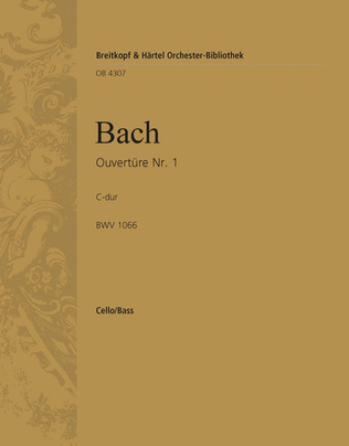 Book cover for Overture (Suite) No. 1 in C major BWV 1066