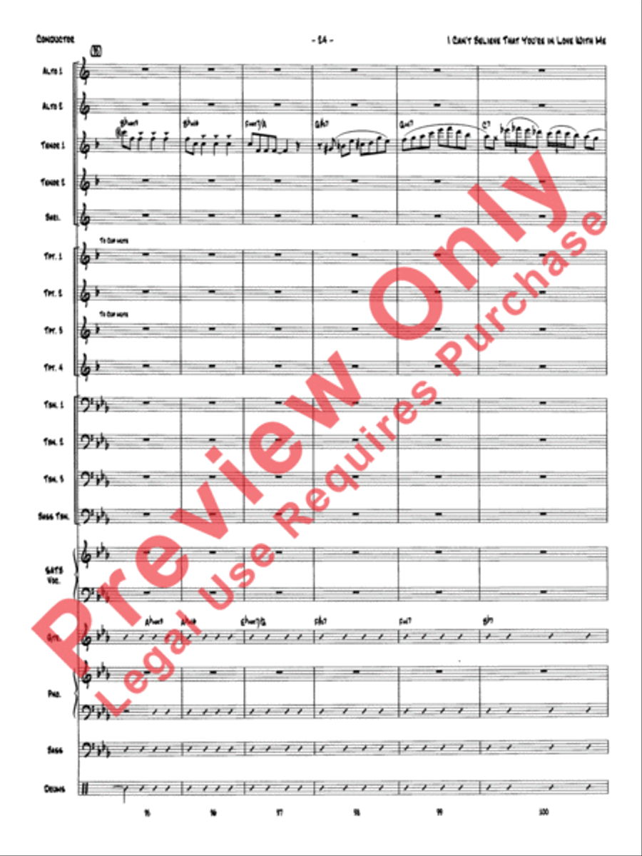 I Can't Believe That You're in Love with Me (score only) Jazz Ensemble scores gallery preview page 27