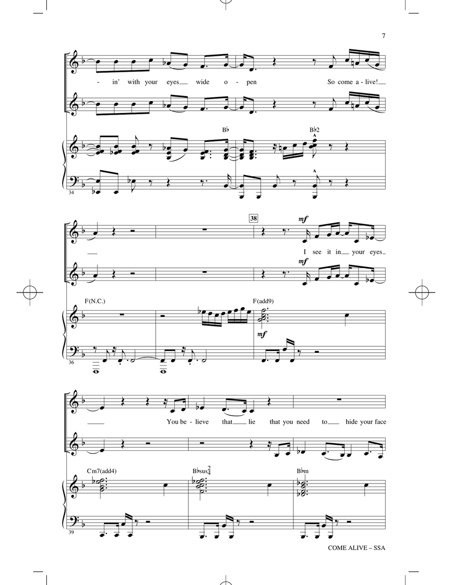 Come Alive (from The Greatest Showman) (arr. Mark Brymer) SSA scores gallery preview page 6
