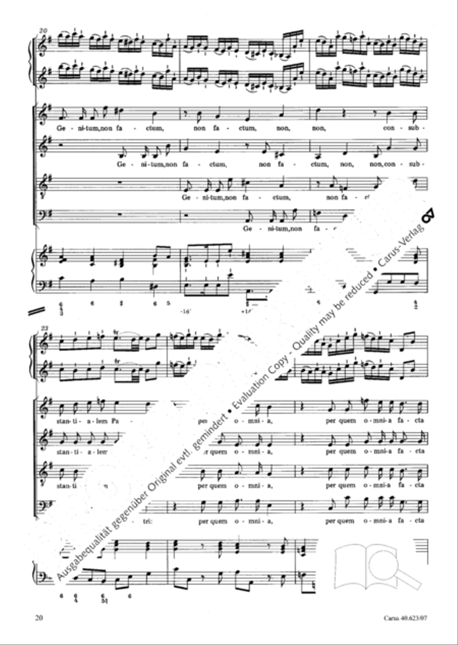 Missa brevis in G major 4-Part scores gallery preview page 21