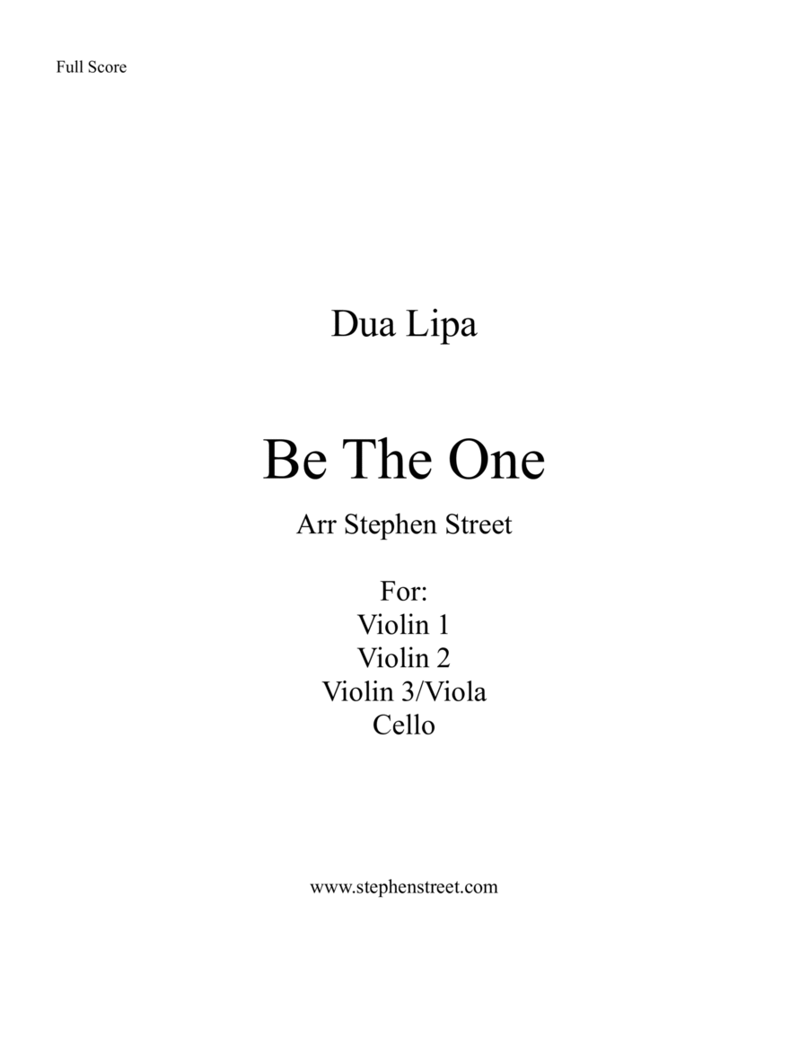 Be The One String Quartet scores gallery preview page 1