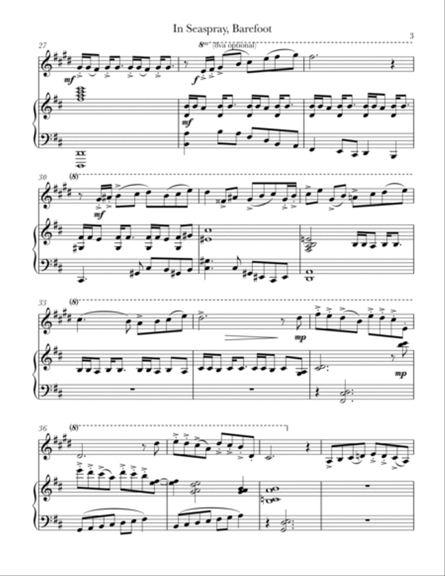 In Seaspray, Barefoot (clarinet & piano) Clarinet Solo scores gallery preview page 4