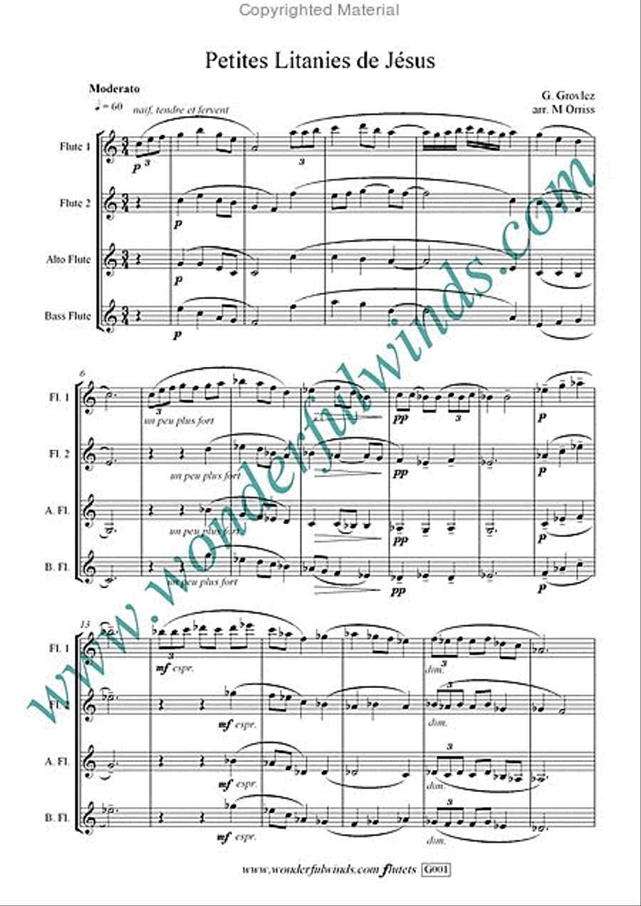 Petites Litanies De Jésus Flute Quartet scores gallery preview page 2